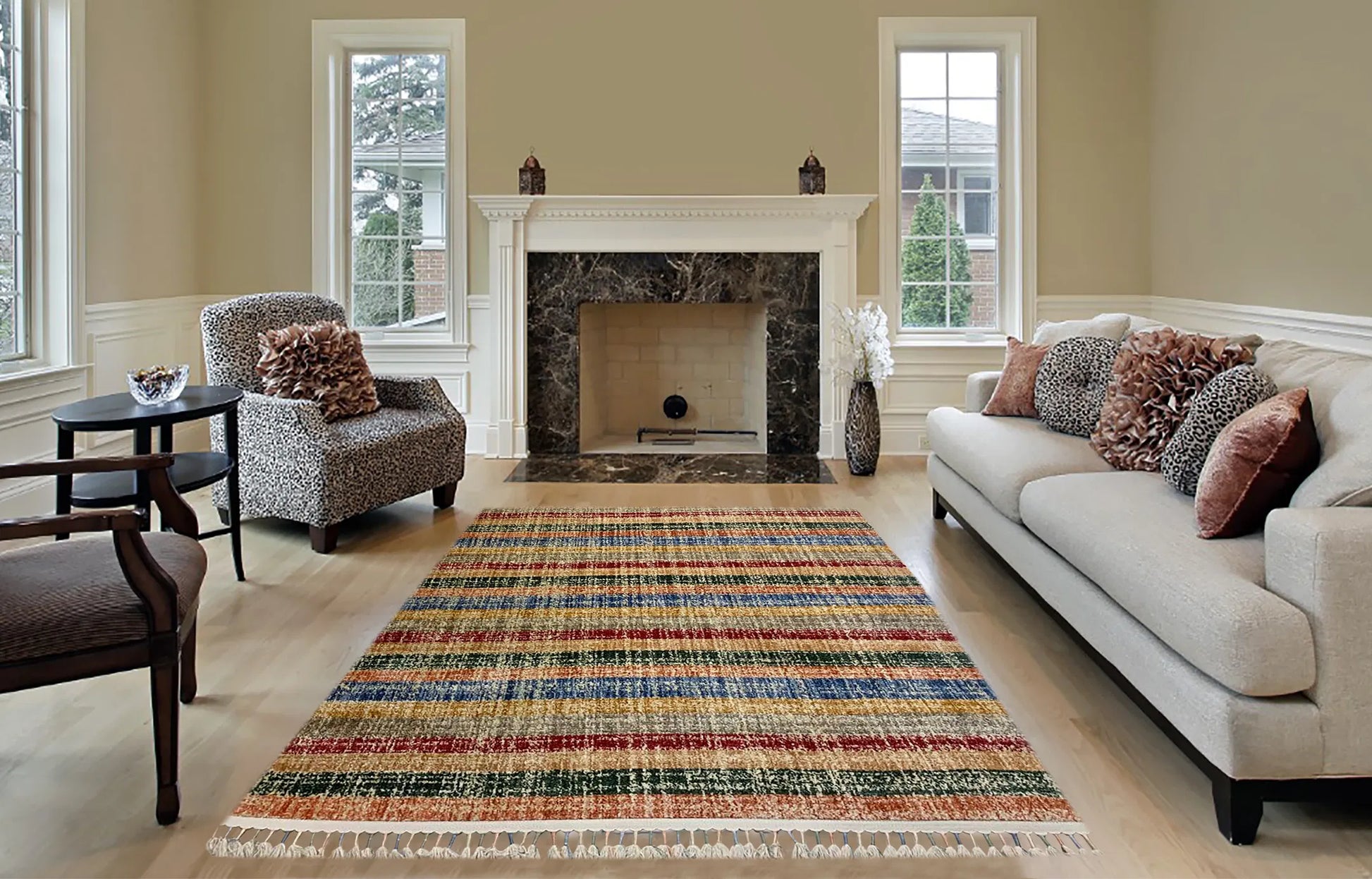 Gemini Multi-coloured Stripes Carpet (Rectangle)