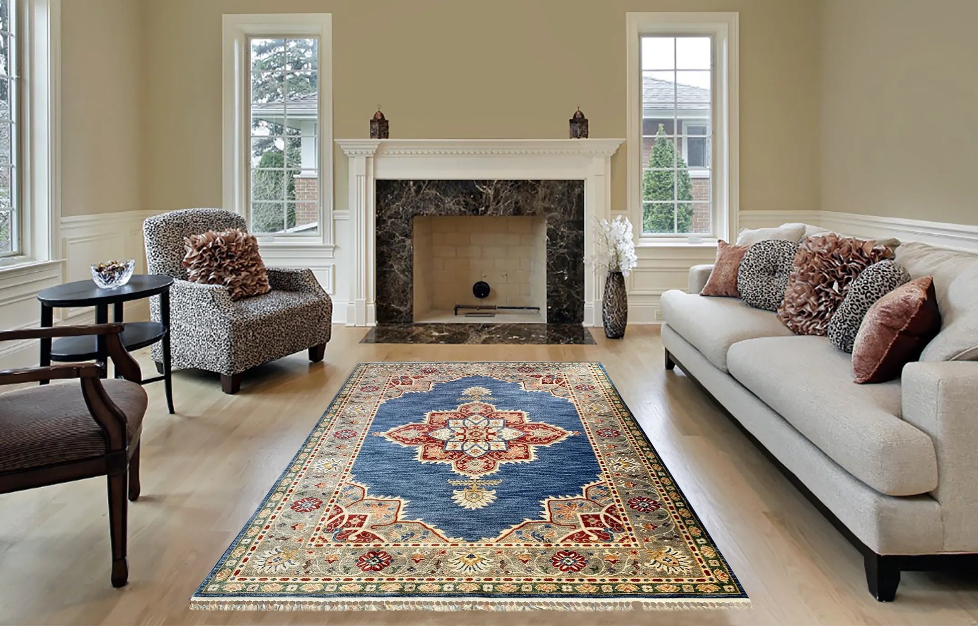 Komotini Blue Beige Carpet (Rectangle)