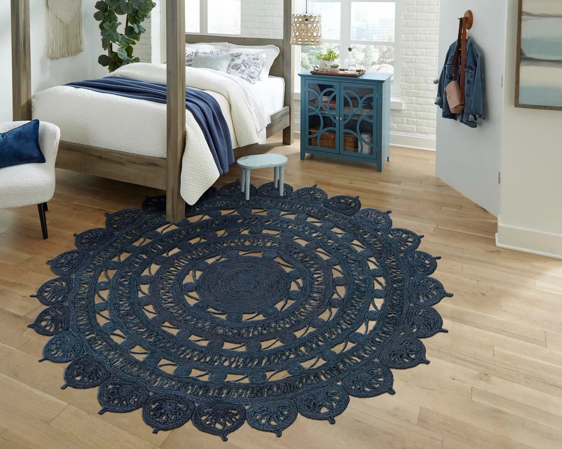 Almyros Navy Blue Carpet (Round)