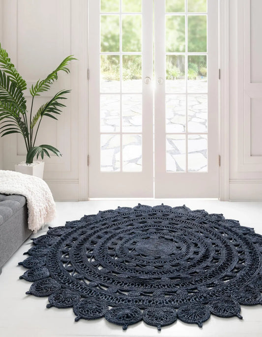 Almyros Navy Blue Carpet (Round)