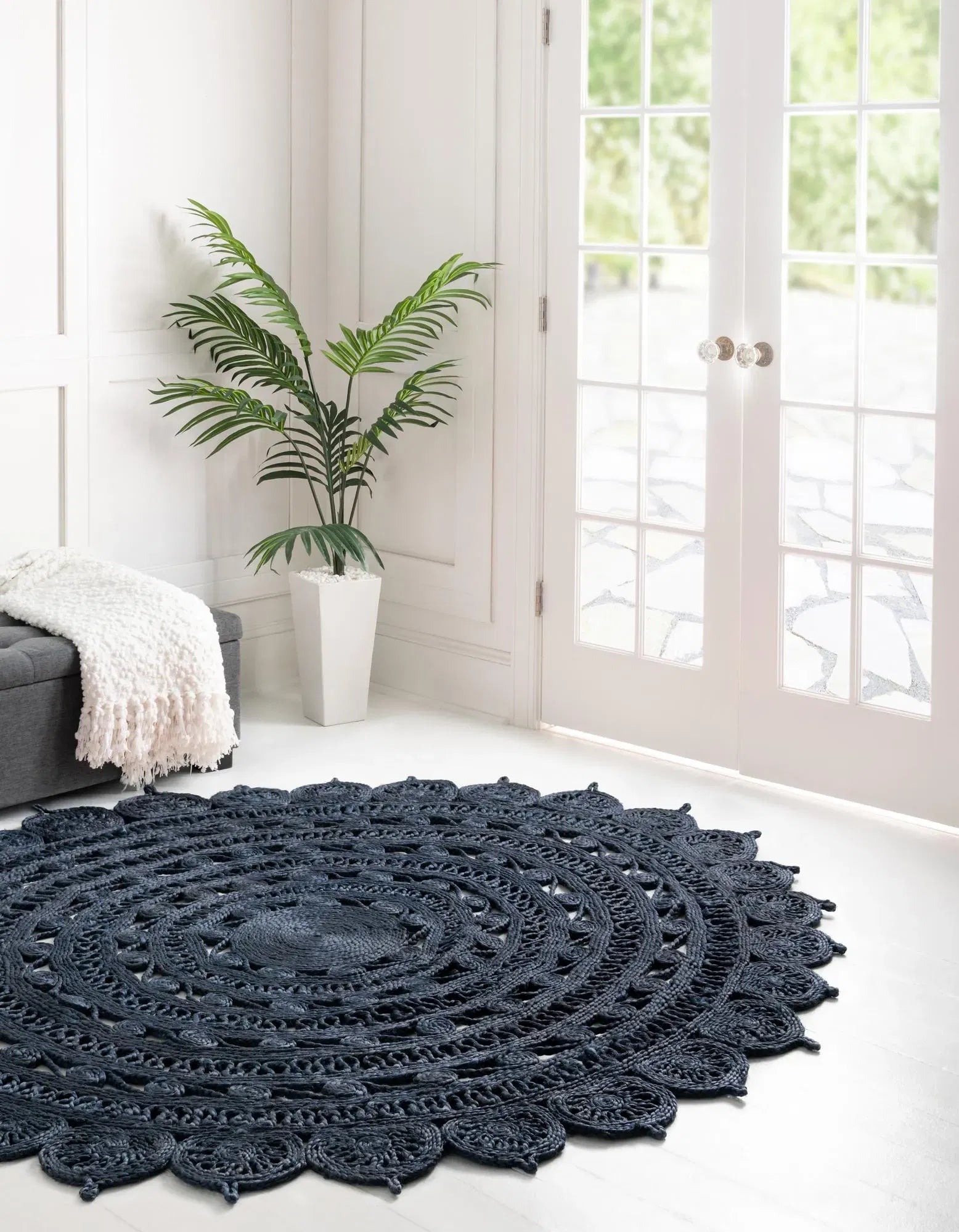 Almyros Navy Blue Carpet (Round)