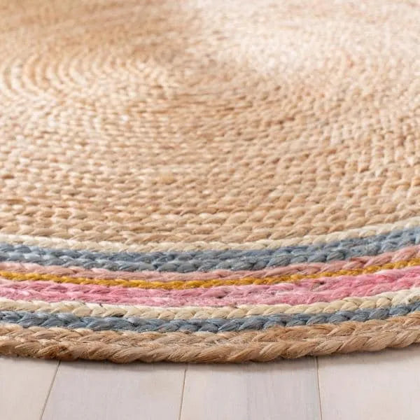 Elassona Beige, Multi-Coloured Carpet (Round)