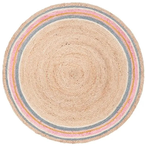 Elassona Beige, Multi-Coloured Carpet (Round)