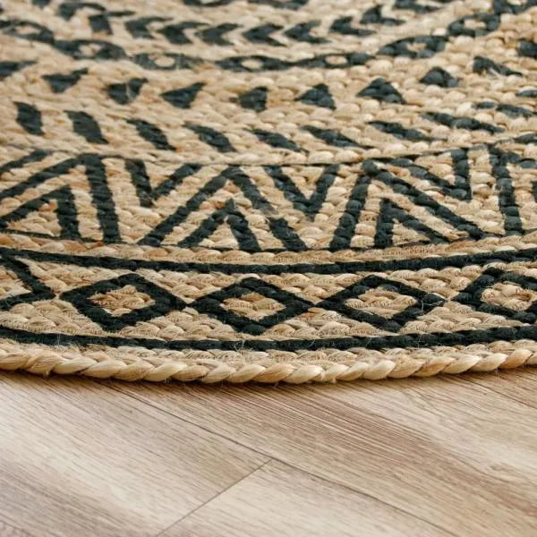 Kallik Natural Beige, Blue Carpet (Round)