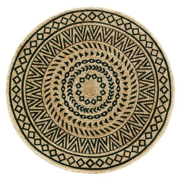 Kallik Natural Beige, Blue Carpet (Round)