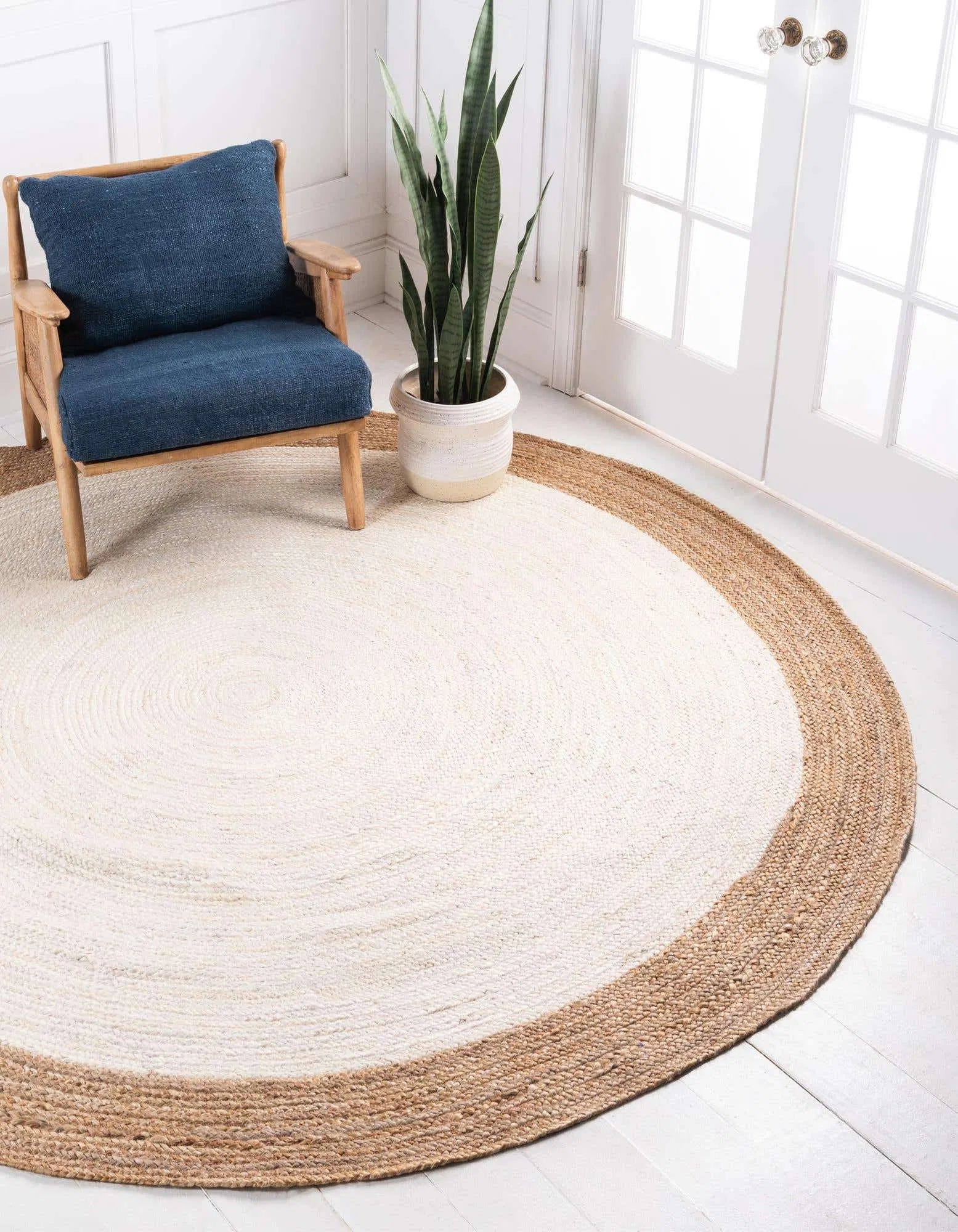 Peramos Natural Beige, White Carpet (Round)