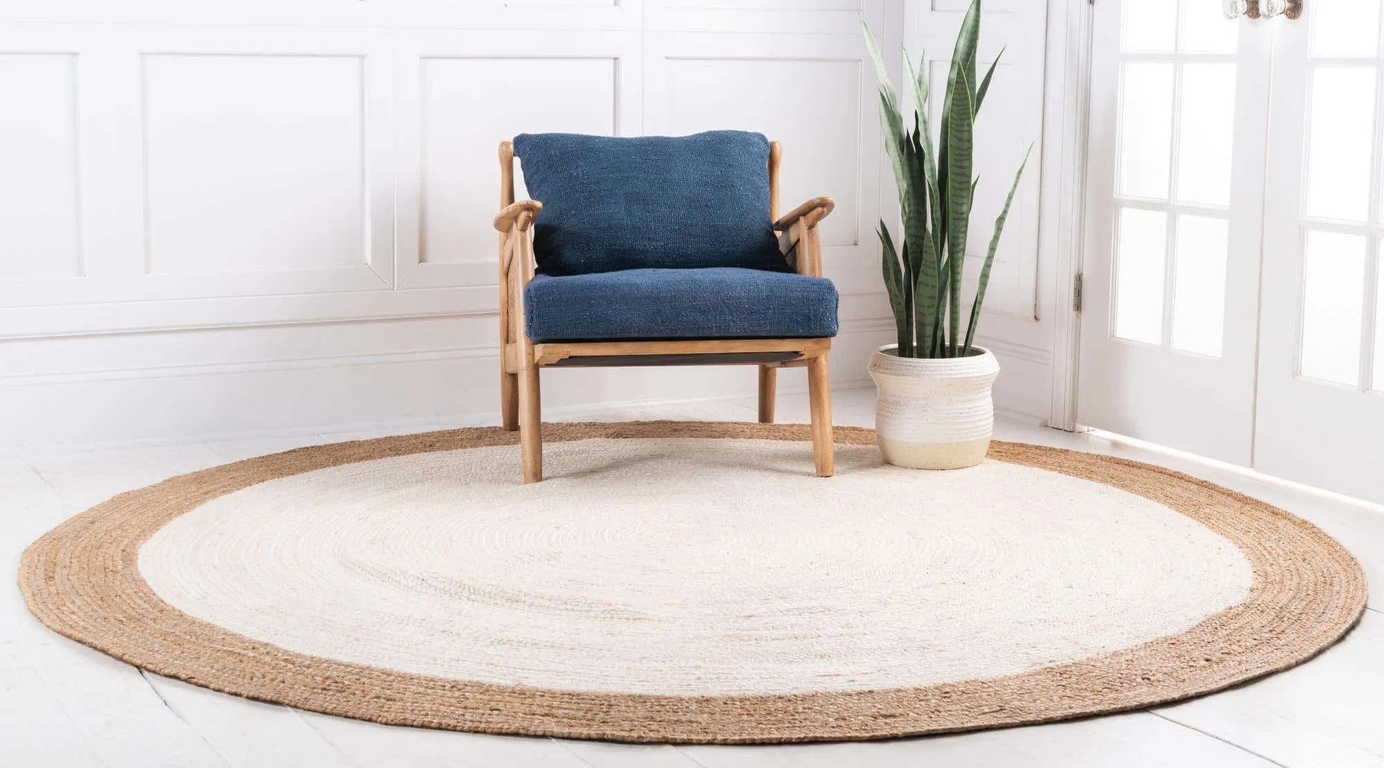 Peramos Natural Beige, White Carpet (Round)