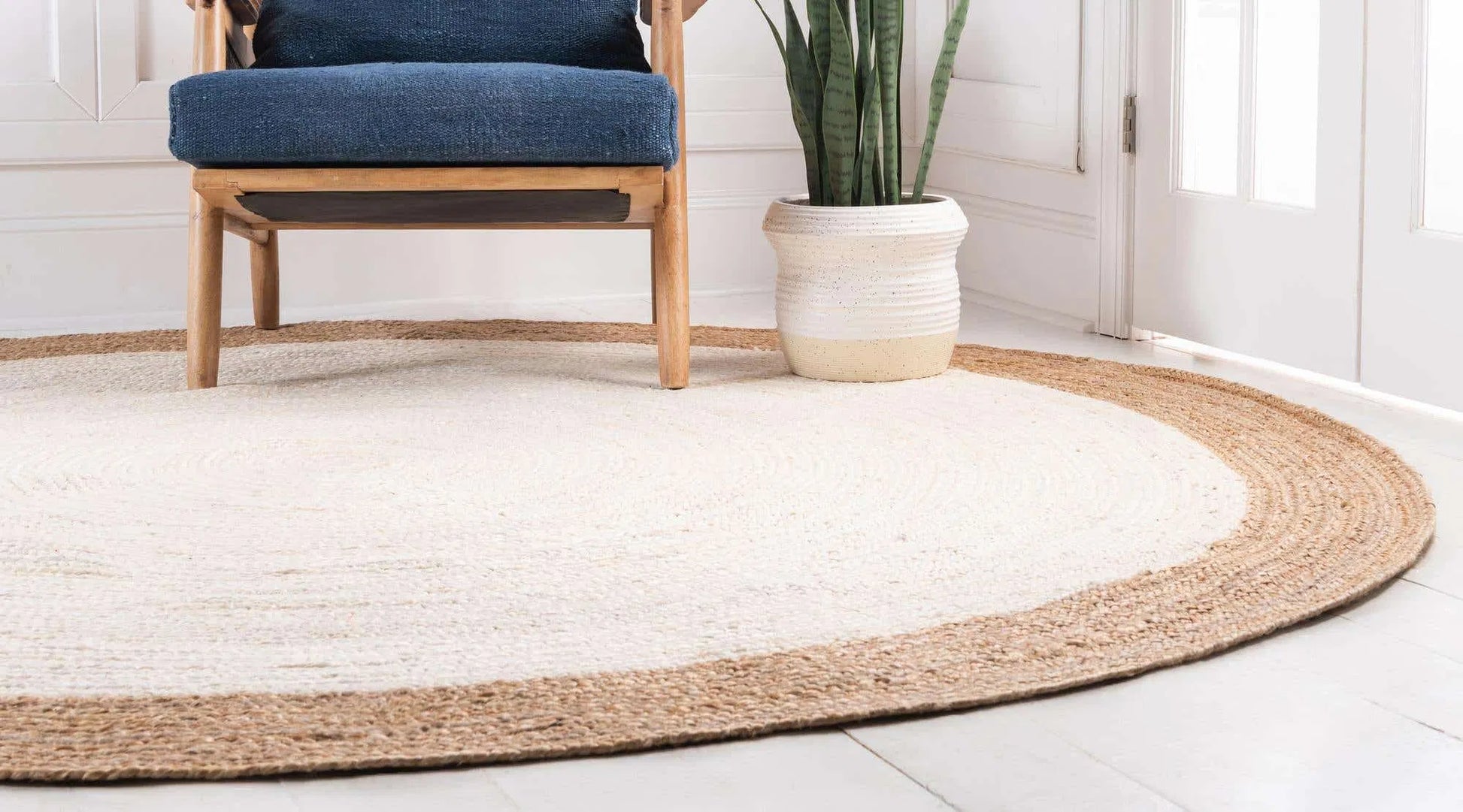 Peramos Natural Beige, White Carpet (Round)