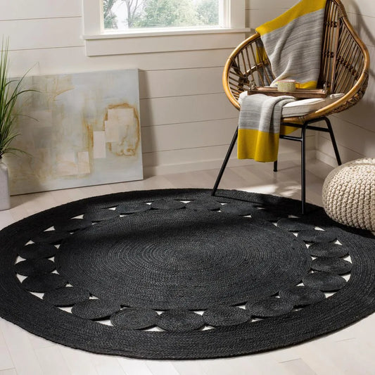 Anatoli Black Round Jute Carpet (Round)