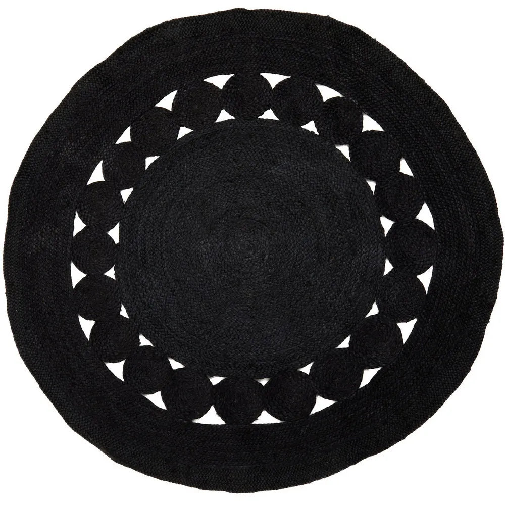 Anatoli Black Round Jute Carpet (Round)