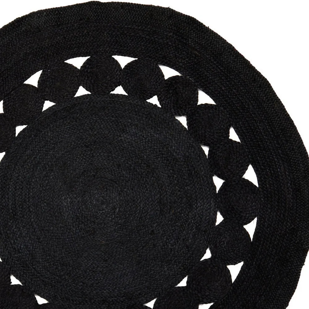 Anatoli Black Round Jute Carpet (Round)
