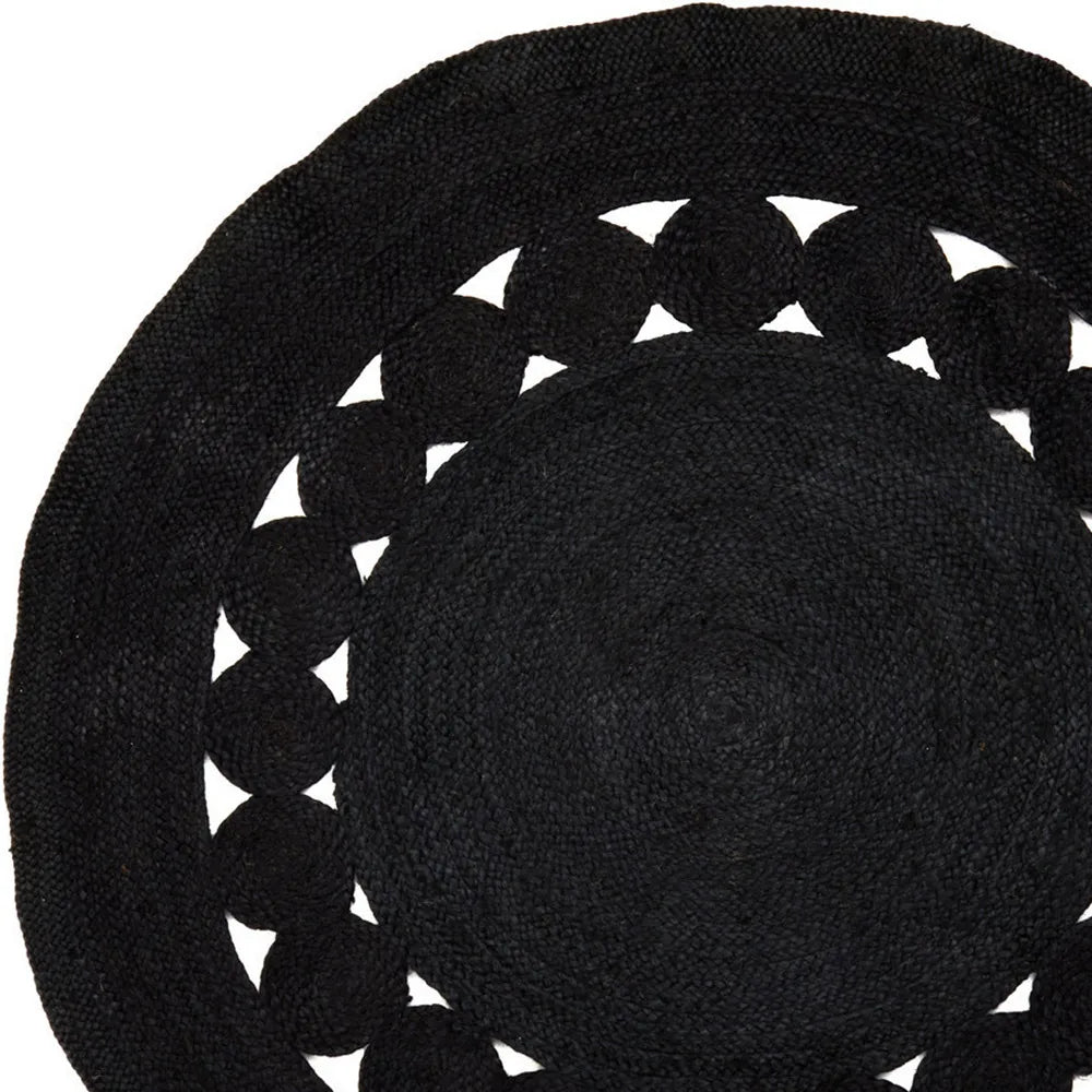Anatoli Black Round Jute Carpet (Round)