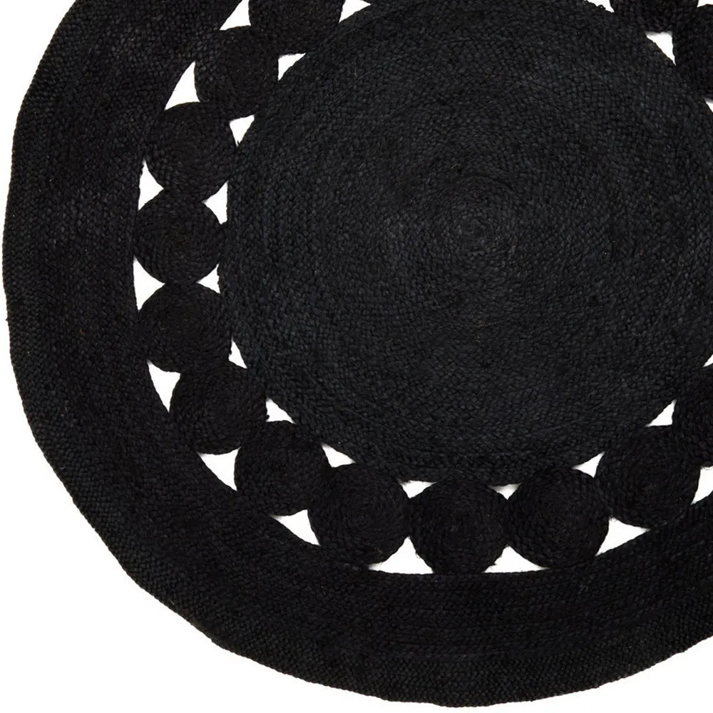 Anatoli Black Round Jute Carpet (Round)