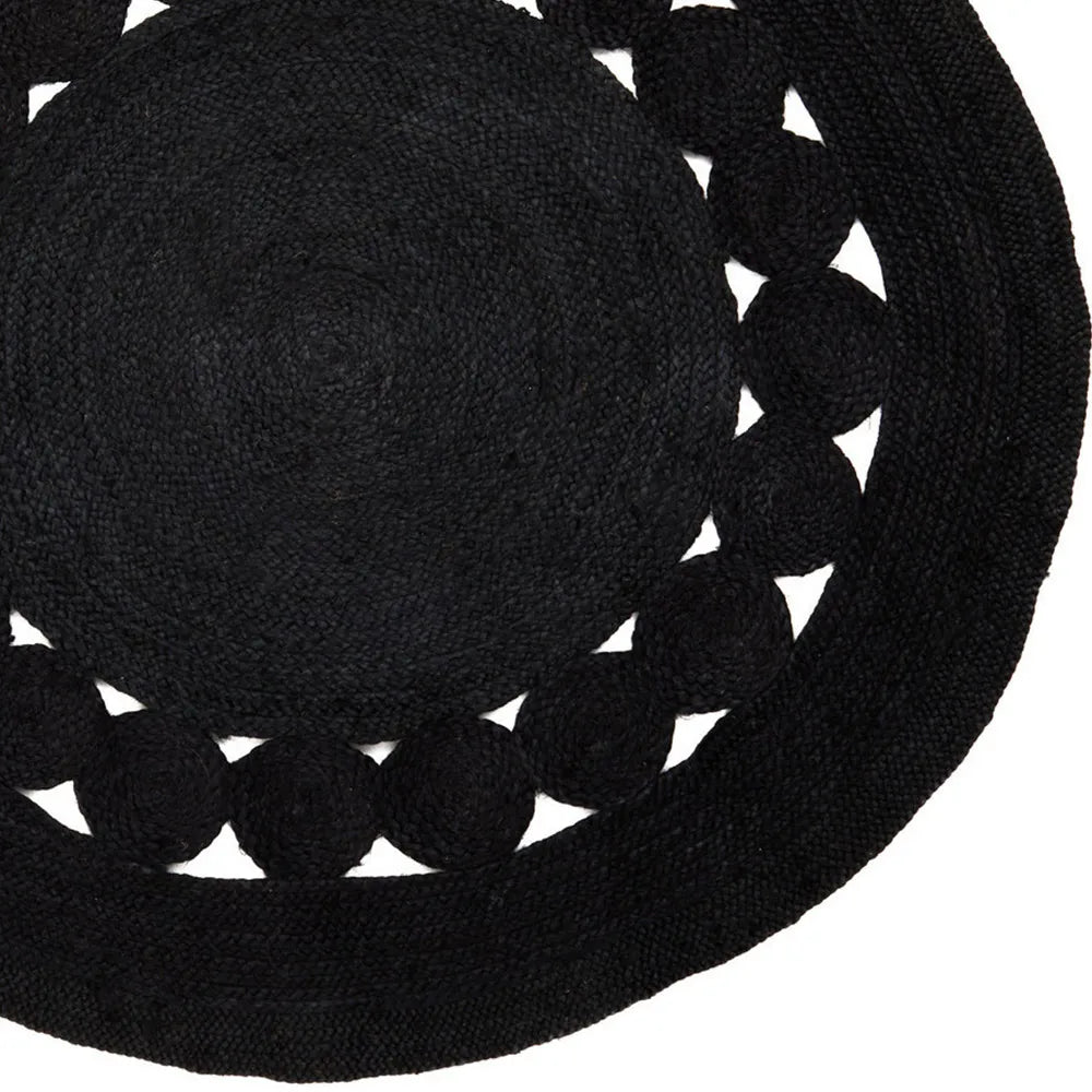 Anatoli Black Round Jute Carpet (Round)