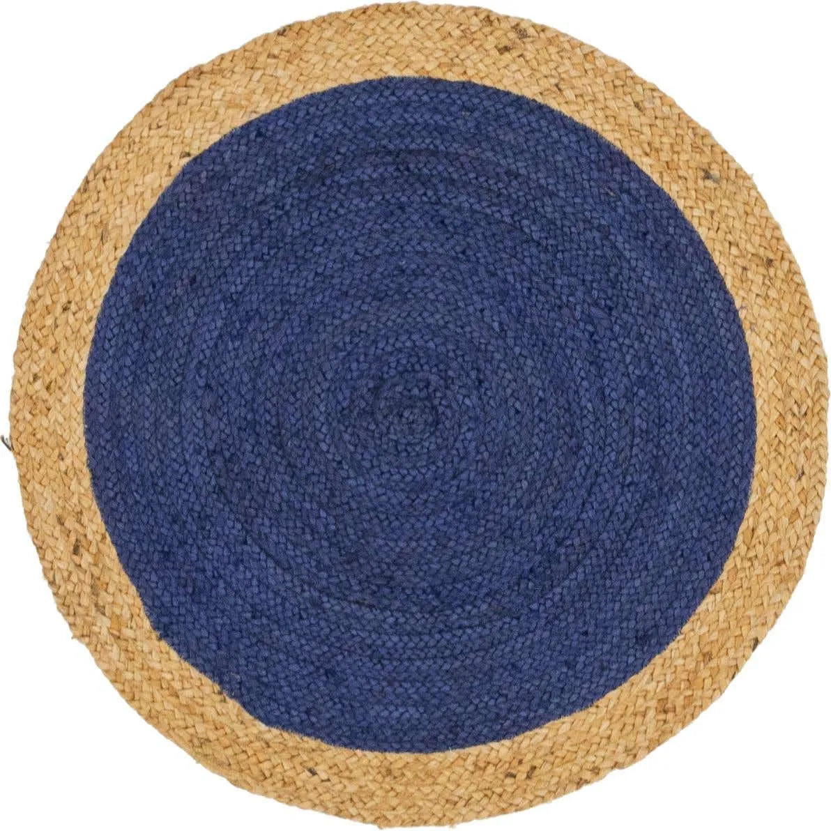 Antalya Natural Beige, Navy Blue Carpet (Round)