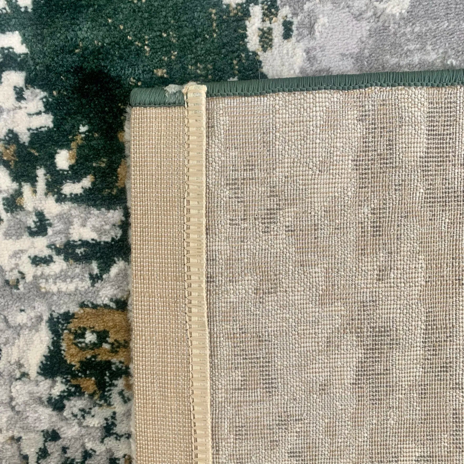 Livadeia Grey, Green Carpet (Rectangle)