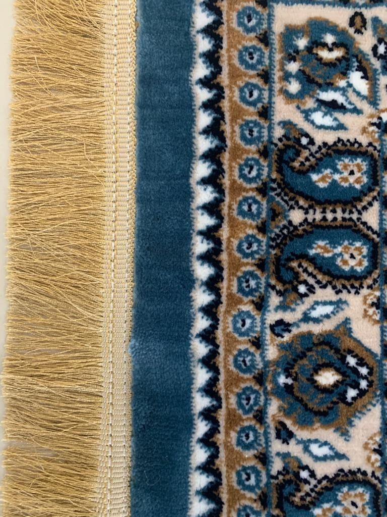 Prayer Mat Teal-Blue-Medium Pile 80 x 125 cm (2.6 x 4.1 ft)