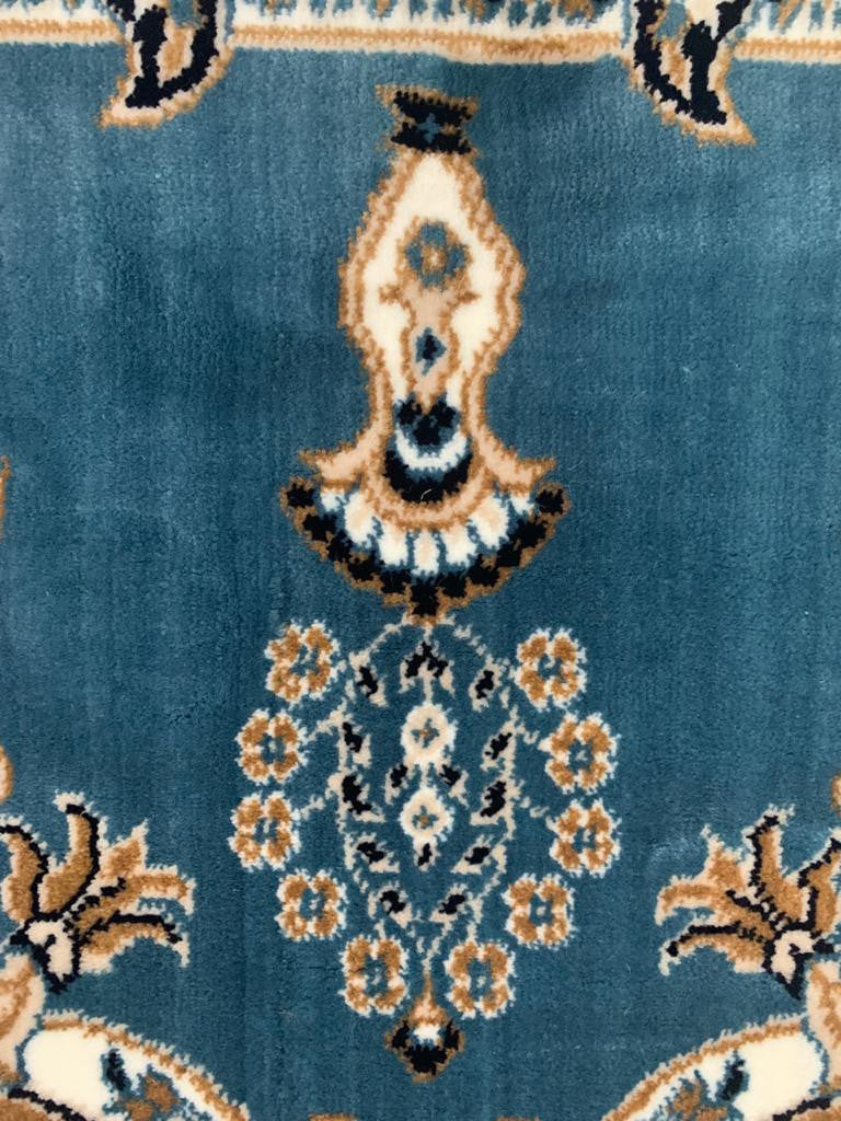 Prayer Mat Teal-Blue-Medium Pile 80 x 125 cm (2.6 x 4.1 ft)