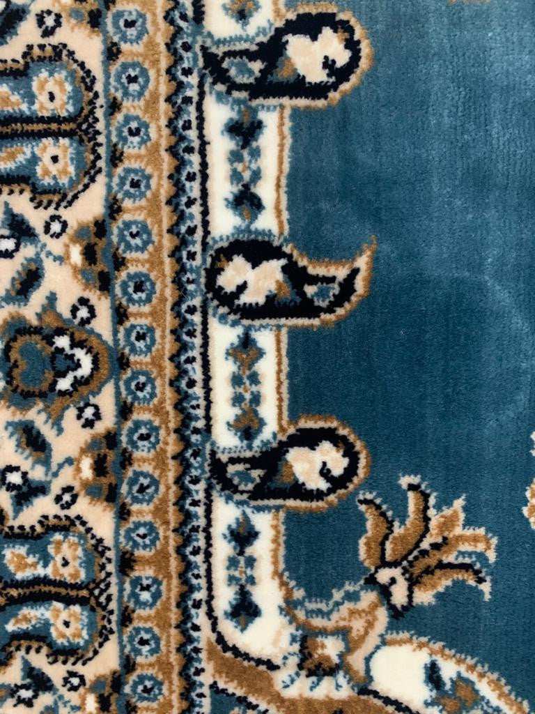 Prayer Mat Teal-Blue-Medium Pile 80 x 125 cm (2.6 x 4.1 ft)