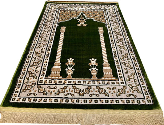 Prayer Mat Green-Medium Pile 80 x 125 cm (2.6 x 4.1 ft)