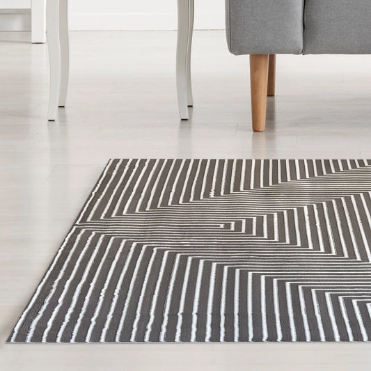 Rubicon Dark Brown, White Carpet (Runner)