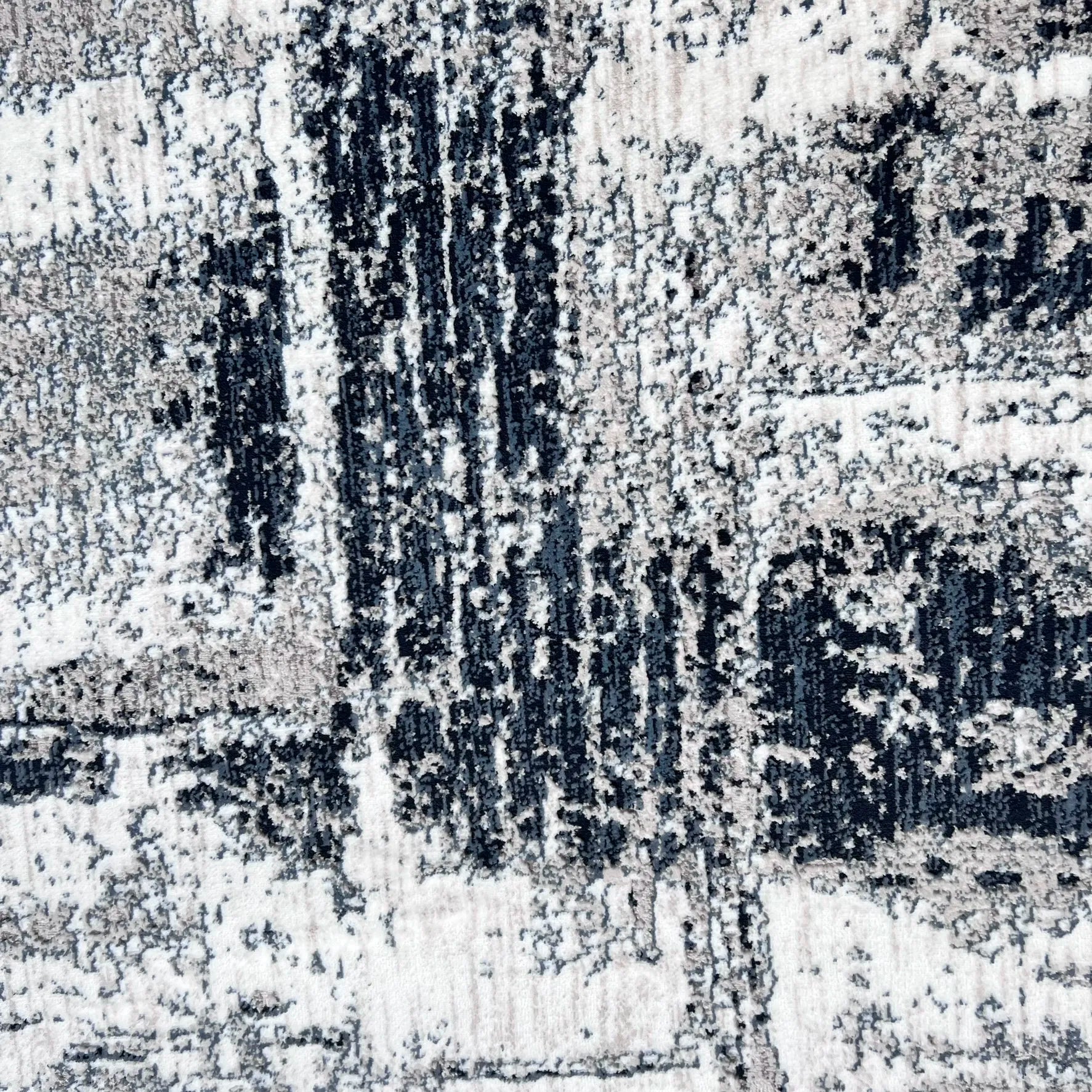 Shatha Beige, Navy Blue Carpet (Rectangle)