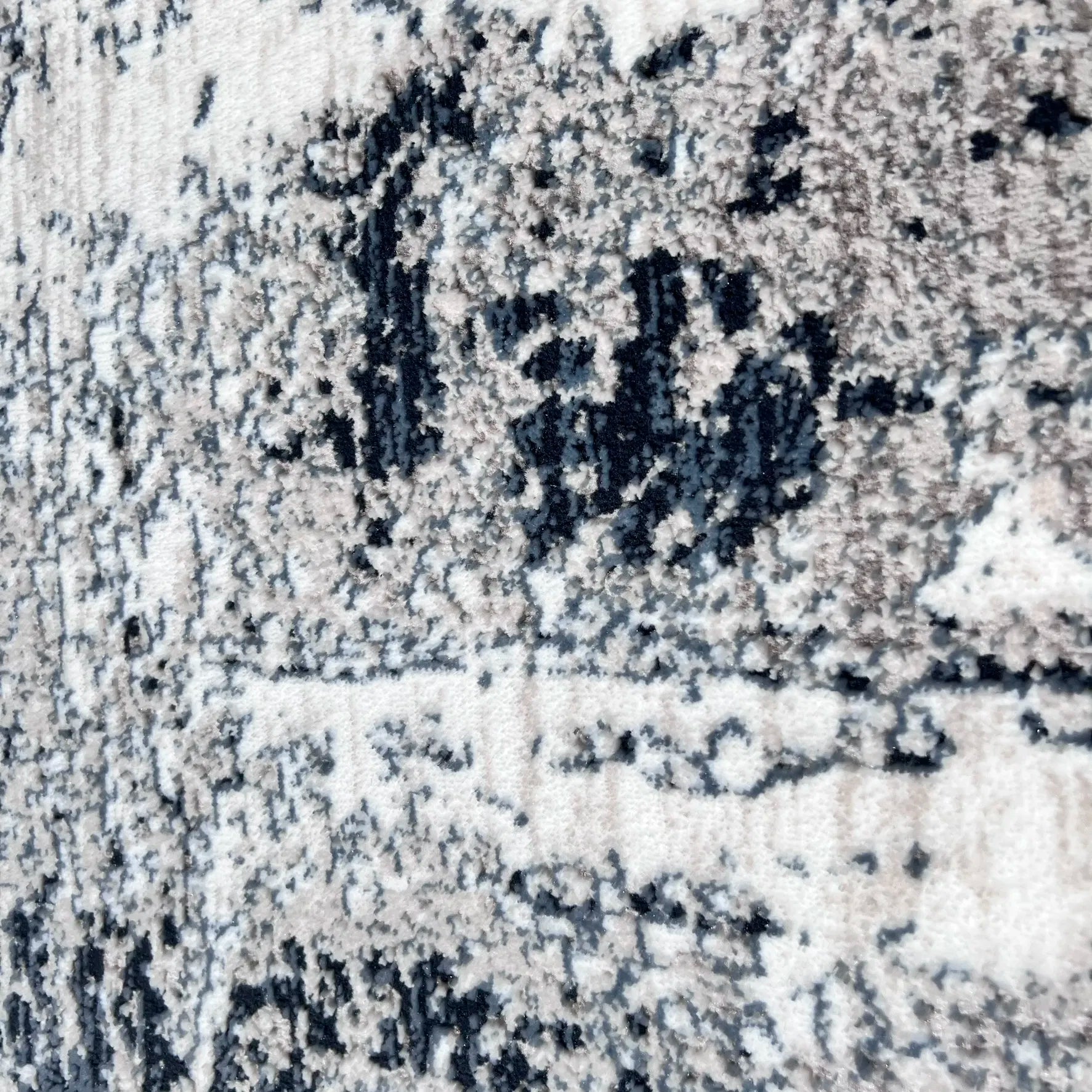 Shatha Beige, Navy Blue Carpet (Runner)