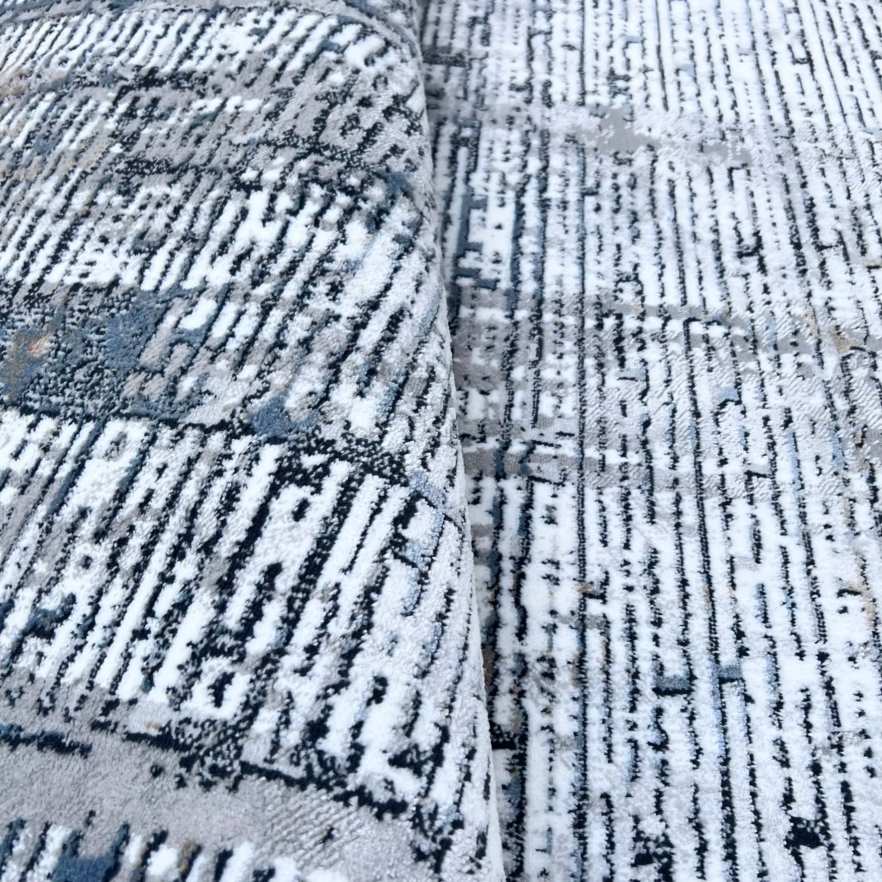 Infinity Grey Navy Blue Carpet (Runner)