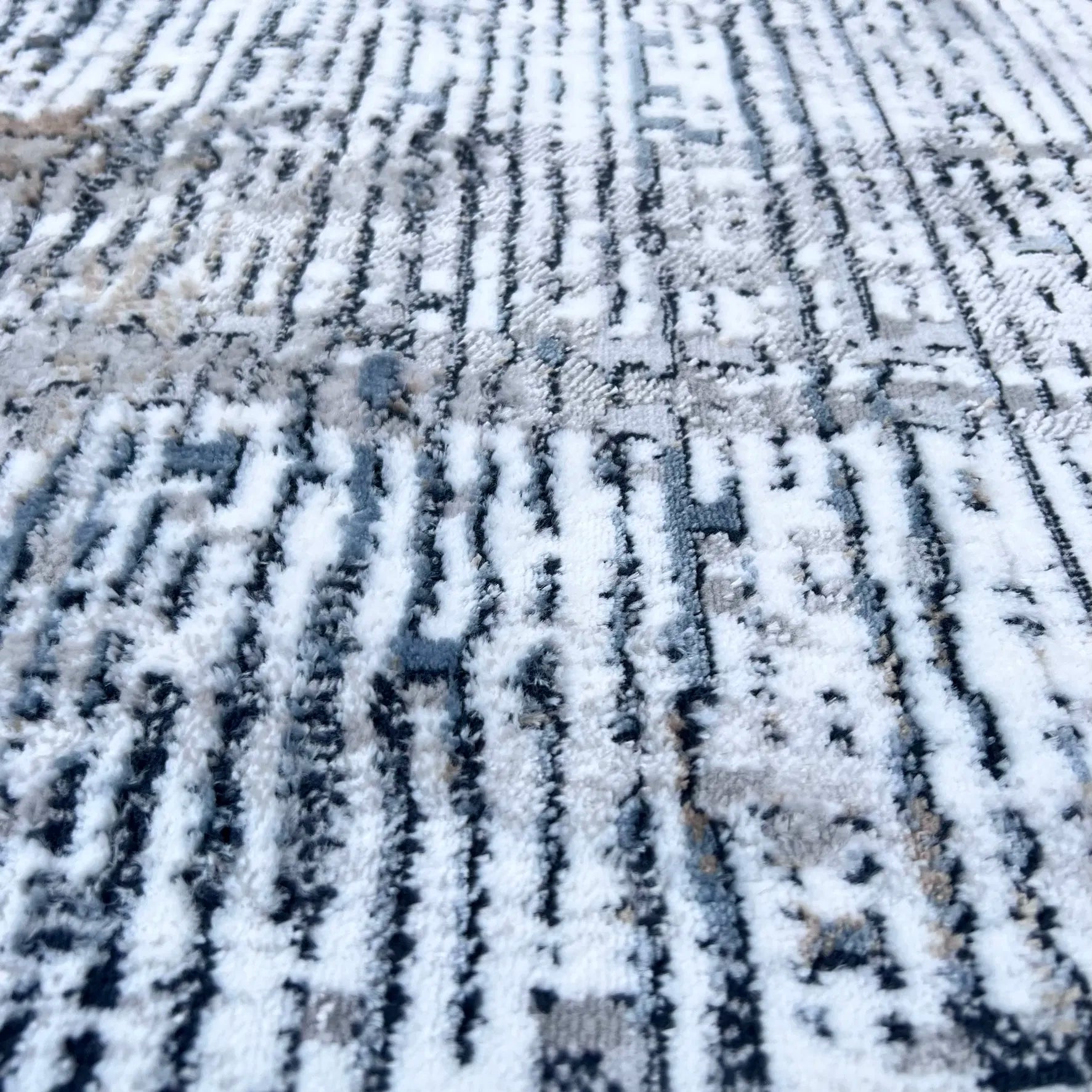 Infinity Grey Navy Blue Carpet (Runner)