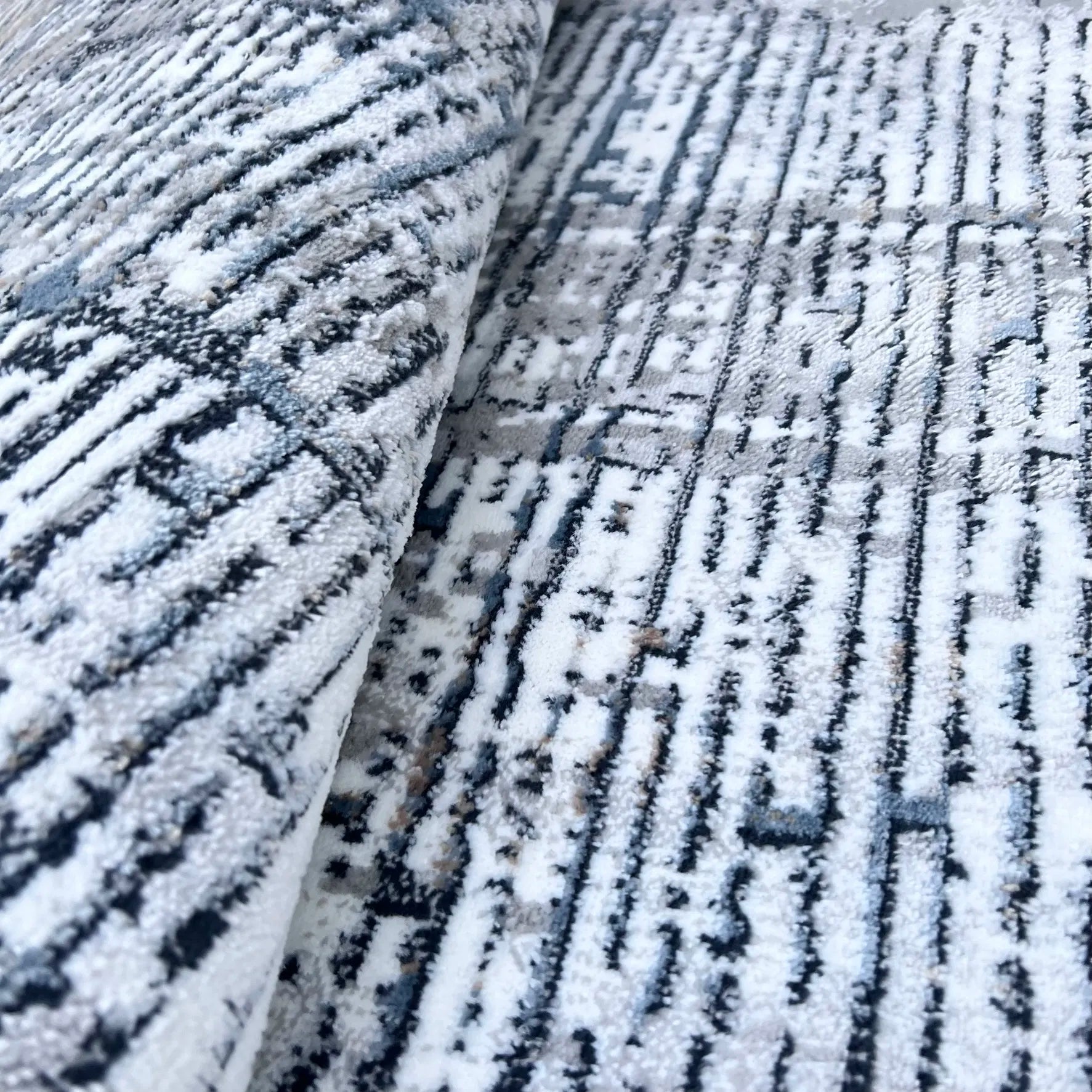 Infinity Grey Navy Blue Carpet (Rectangle)