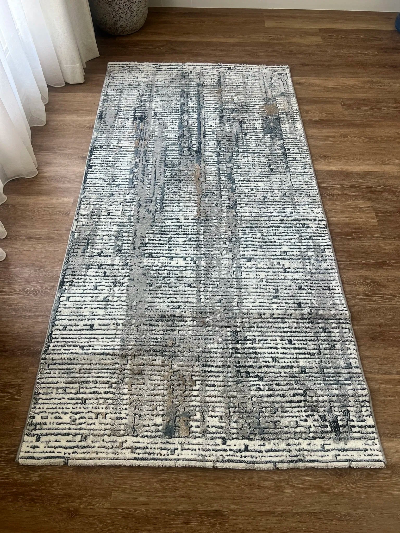 Infinity Grey Navy Blue Carpet (Round)