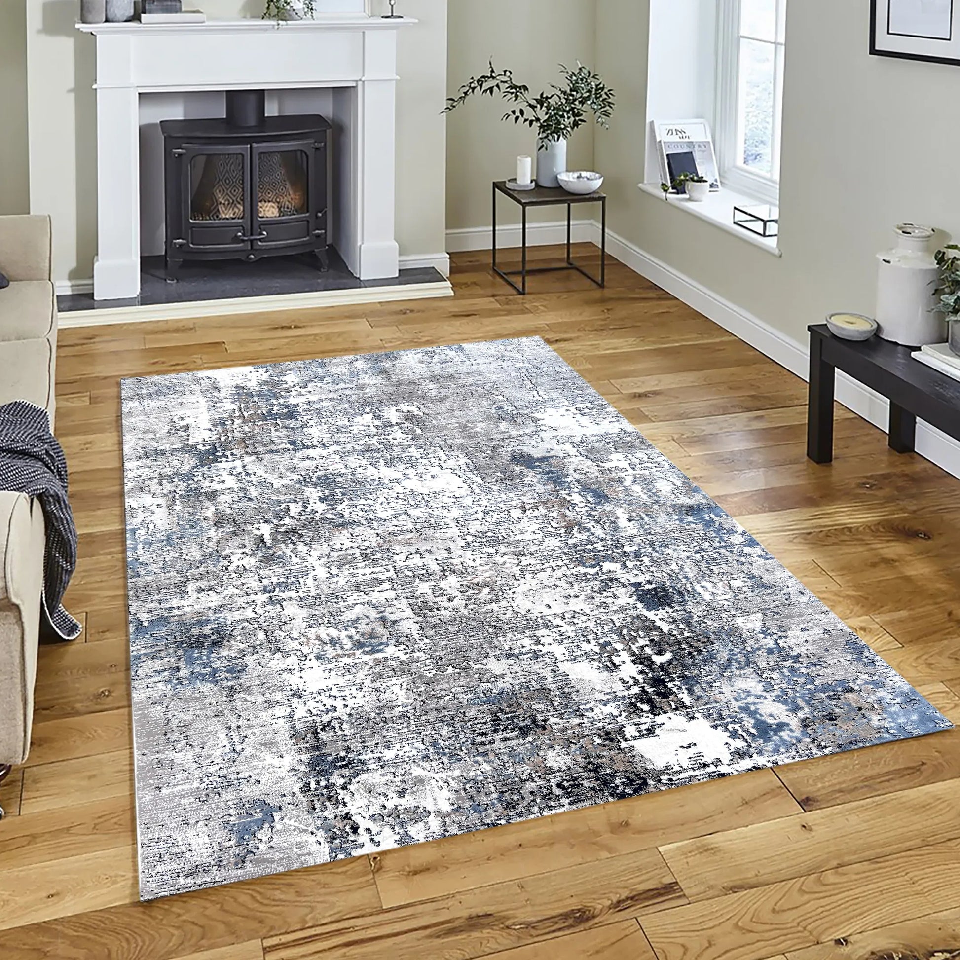 Paula Navy Blue Carpet (Round)