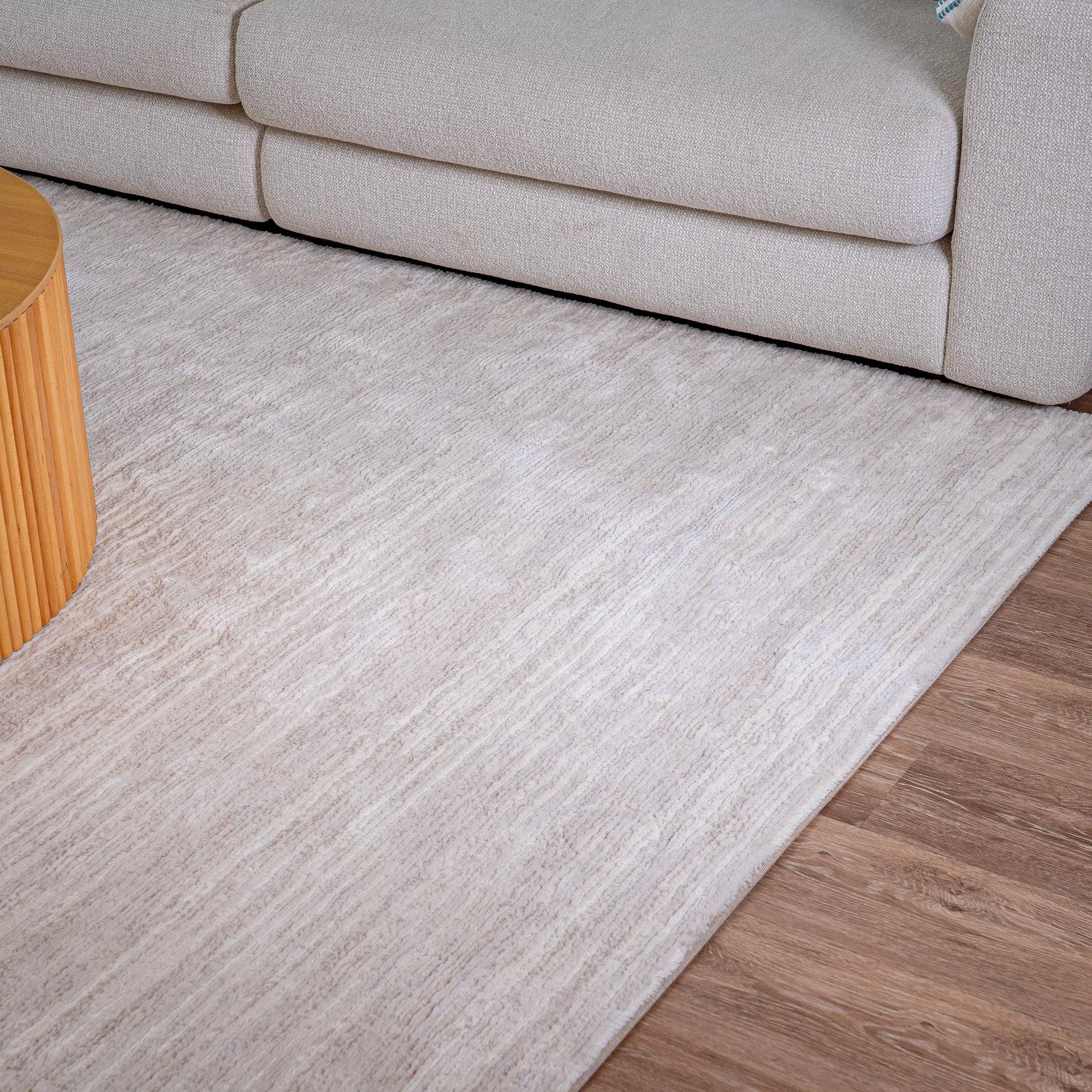 Leno Beige, White Carpet (Runner)