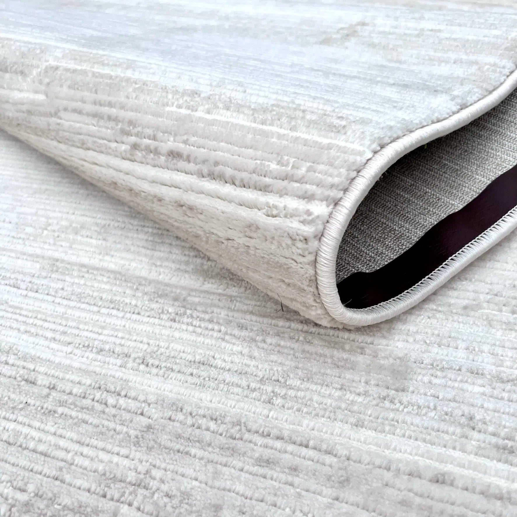 Leno Beige, White Carpet (Runner)