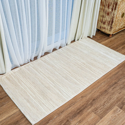 Leno Beige, White Carpet (Runner)
