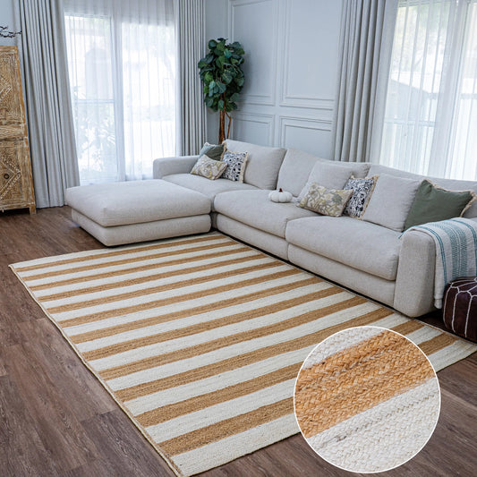 Lavrio Natural Beige, White Carpet (Rectangle)
