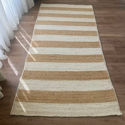 Lavrio Natural Beige, White Carpet (Runner)