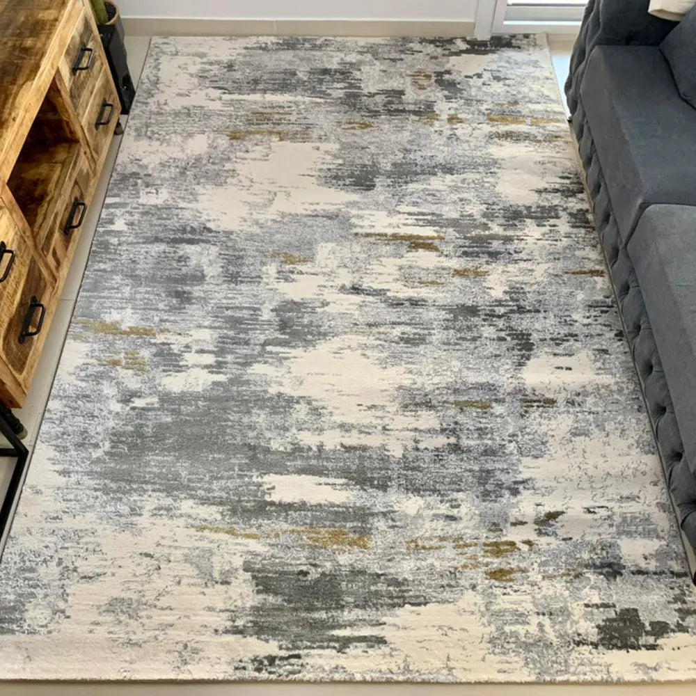 Zahed Grey, White Carpet (Rectangle)