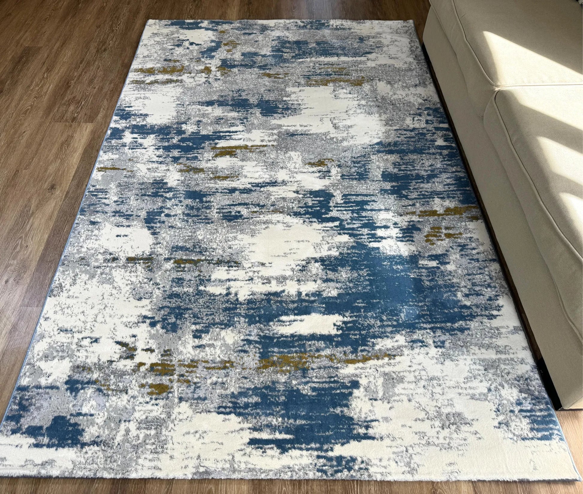 Sur Grey Sky Blue Carpet (Rectangle)