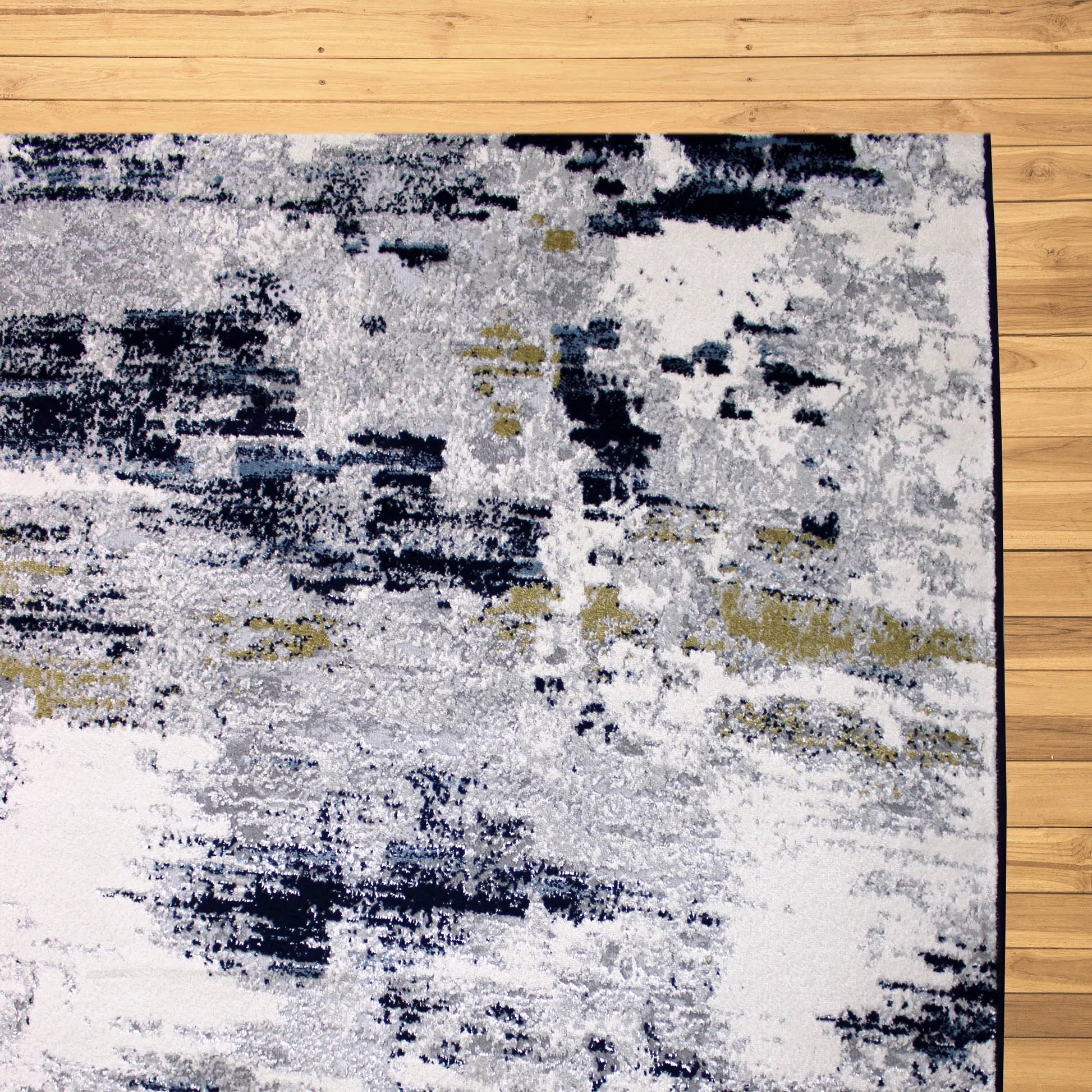 Zeus Grey, Navy Blue Carpet (Runner)