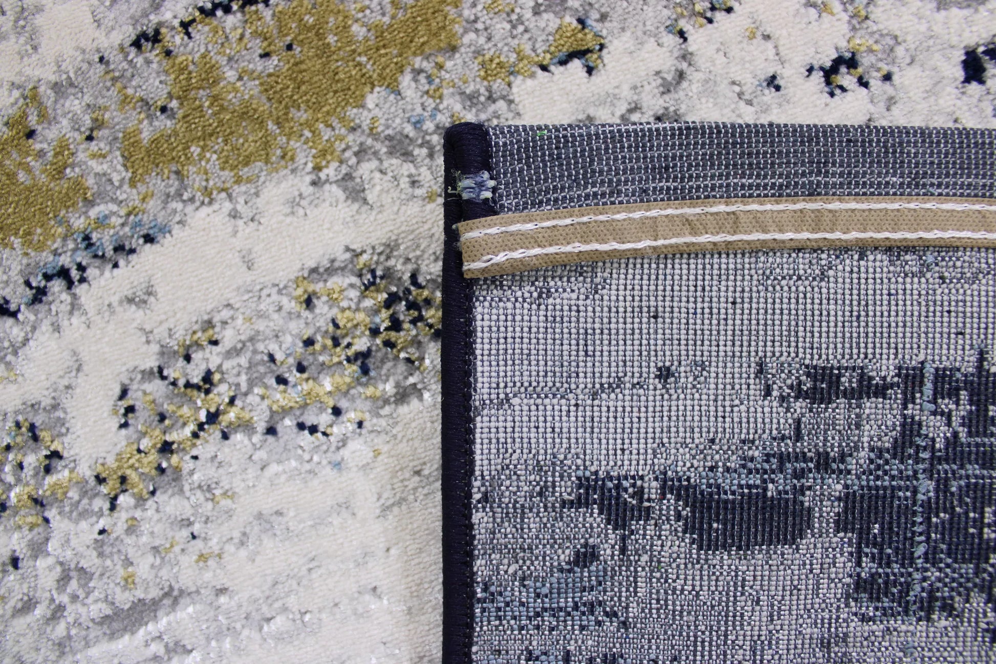 Zeus Grey, Navy Blue Carpet (Runner)