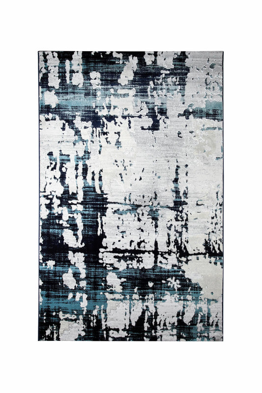 Jannet Grey, Navy Blue Carpet (Runner)