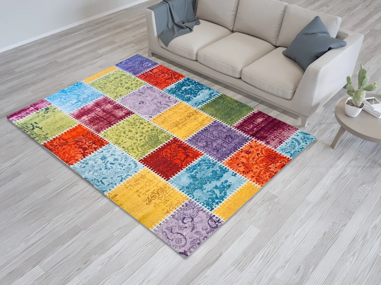 Rainbow Multi-Coloured Carpet (Rectangle)