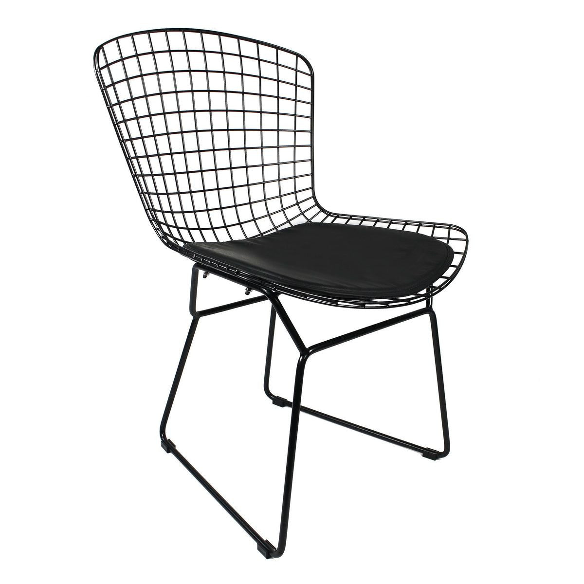 Dining Chair Black Metal Wire with Cushion