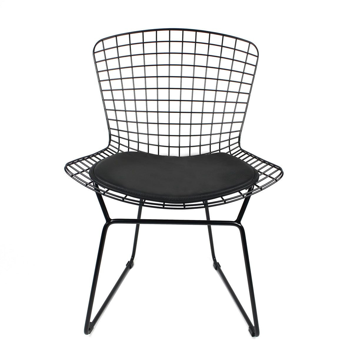 Dining Chair Black Metal Wire with Cushion