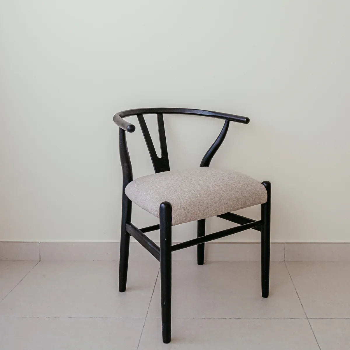 Wishbone Chair - Black with Cushion