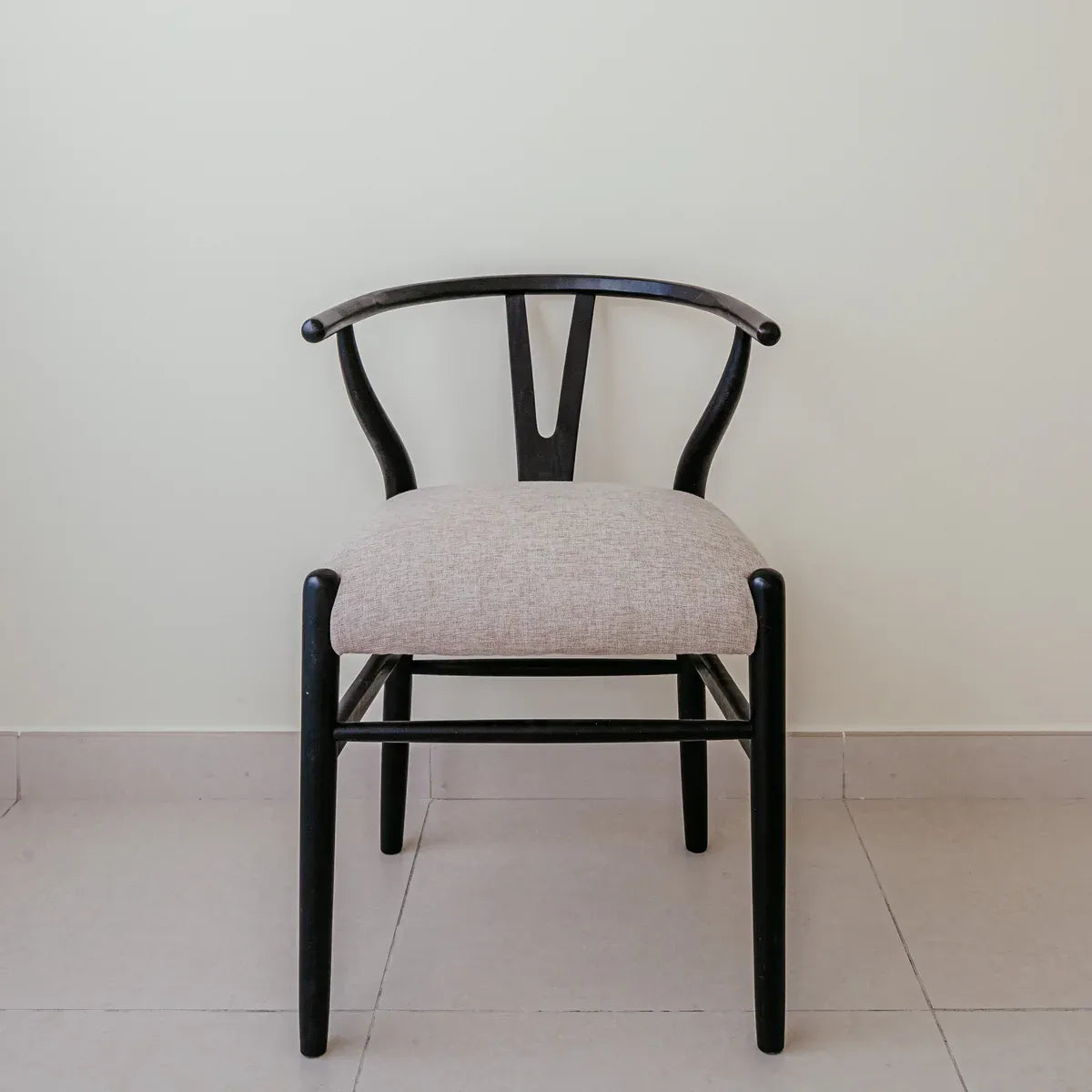 Wishbone Chair - Black with Cushion