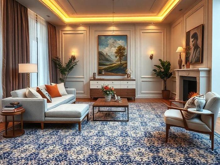 Luxury carpet in a styled living room